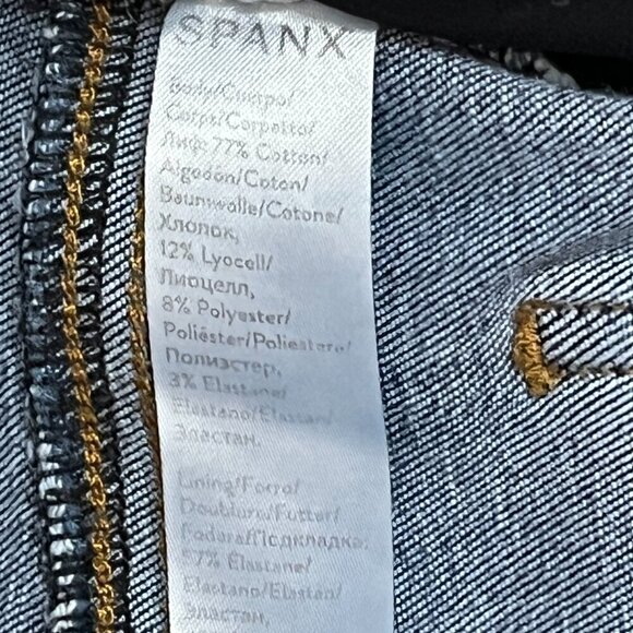 Spanx Distressed Ankle Skinny Jeans Medium Wash Small - Picture 7 of 8
